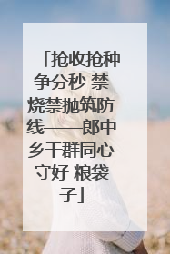抢收抢种争分秒 禁烧禁抛筑防线——郎中乡干群同心守好 粮袋子