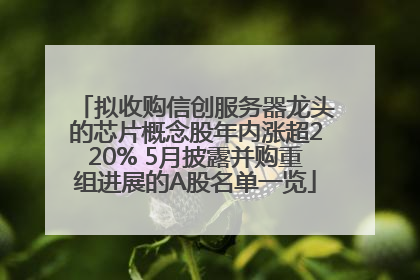 拟收购信创服务器龙头的芯片概念股年内涨超220% 5月披露并购重组进展的A股名单一览