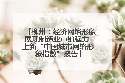 柳州：经济网络形象展现制造业重镇强力 上新“中国城市网络形象指数”报告