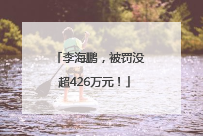 李海鹏，被罚没超426万元！