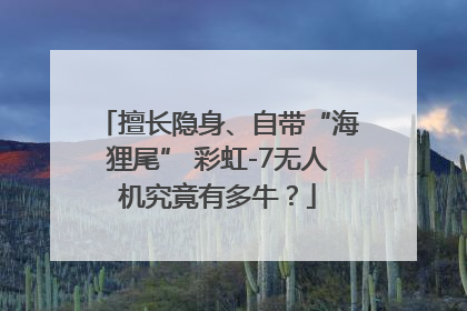 擅长隐身、自带“海狸尾” 彩虹-7无人机究竟有多牛？