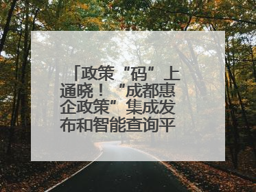 政策“码”上通晓！“成都惠企政策”集成发布和智能查询平台今日上线