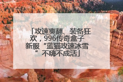 攻速爽翻、装备狂欢，996传奇盒子新服“蓝猫攻速冰雪”不嗨不成活