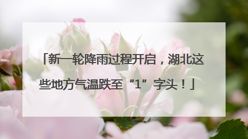 新一轮降雨过程开启，湖北这些地方气温跌至“1”字头！