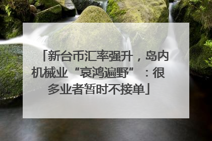 新台币汇率强升，岛内机械业“哀鸿遍野”：很多业者暂时不接单