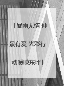 暴雨无情 仲景有爱 光彩行动暖映东坪