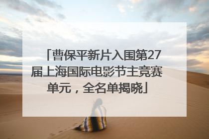 曹保平新片入围第27届上海国际电影节主竞赛单元，全名单揭晓