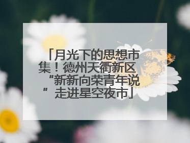 月光下的思想市集！德州天衢新区“新新向荣青年说”走进星空夜市