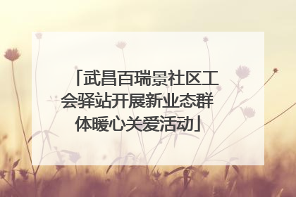 武昌百瑞景社区工会驿站开展新业态群体暖心关爱活动