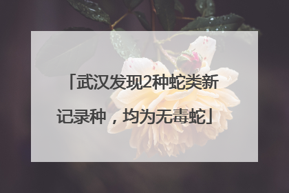 武汉发现2种蛇类新记录种，均为无毒蛇