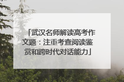 武汉名师解读高考作文题：注重考查阅读鉴赏和跨时代对话能力