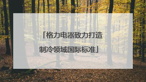 格力电器致力打造制冷领域国际标准