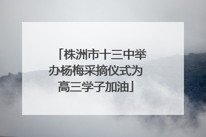 株洲市十三中举办杨梅采摘仪式为高三学子加油