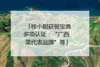 桂小厨获餐宝典多项认证：“广西菜代表品牌”等