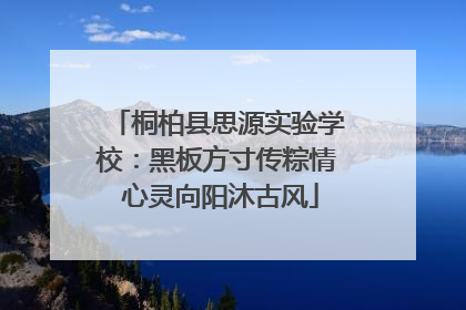 桐柏县思源实验学校：黑板方寸传粽情 心灵向阳沐古风