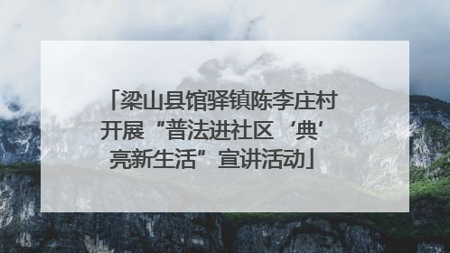 梁山县馆驿镇陈李庄村开展“普法进社区‘典’亮新生活”宣讲活动