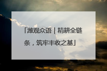 潍观众语｜精耕全链条，筑牢丰收之基
