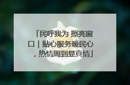 民呼我为 擦亮窗口｜贴心服务暖民心，热情周到显真情