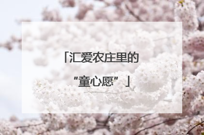 汇爱农庄里的“童心愿”