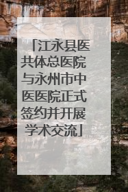 江永县医共体总医院与永州市中医医院正式签约并开展学术交流