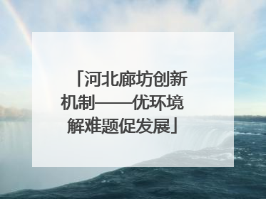 河北廊坊创新机制——优环境解难题促发展