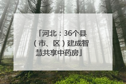 河北：36个县（市、区）建成智慧共享中药房