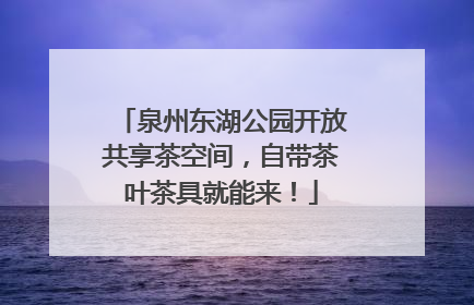 泉州东湖公园开放共享茶空间，自带茶叶茶具就能来！