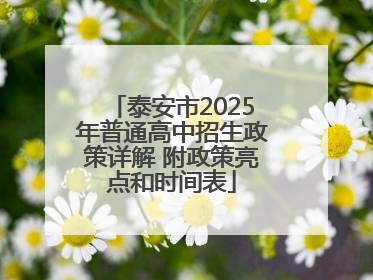 泰安市2025年普通高中招生政策详解 附政策亮点和时间表