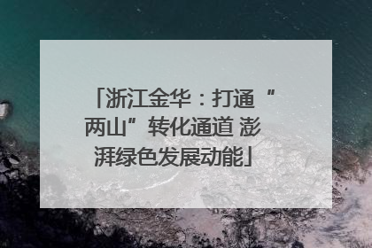 浙江金华：打通“两山”转化通道 澎湃绿色发展动能