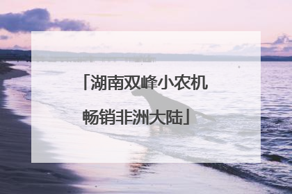 湖南双峰小农机畅销非洲大陆