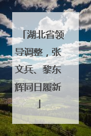 湖北省领导调整，张文兵、黎东辉同日履新