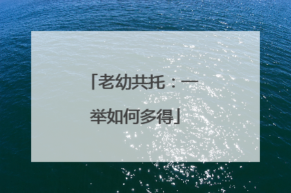 老幼共托：一举如何多得