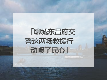 聊城东昌府交警这两场救援行动暖了民心