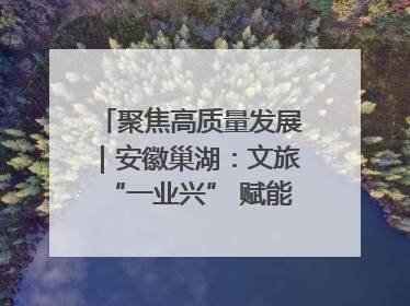 聚焦高质量发展｜安徽巢湖：文旅“一业兴” 赋能“百业旺”