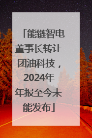 能链智电董事长转让团油科技，2024年年报至今未能发布