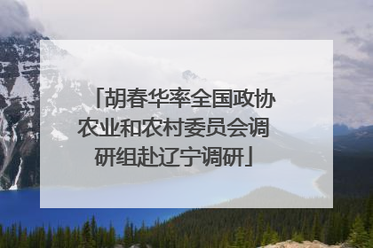 胡春华率全国政协农业和农村委员会调研组赴辽宁调研