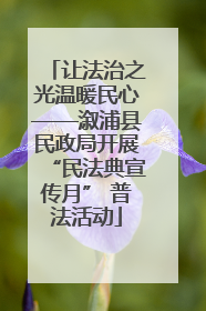 让法治之光温暖民心——溆浦县民政局开展“民法典宣传月” 普法活动