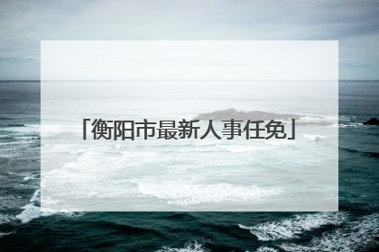 衡阳市最新人事任免