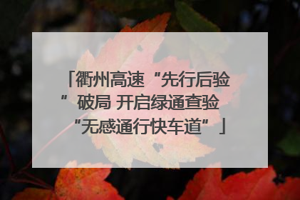 衢州高速“先行后验”破局 开启绿通查验“无感通行快车道”