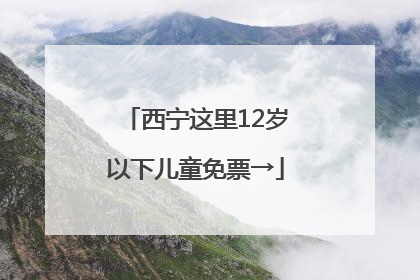 西宁这里12岁以下儿童免票→