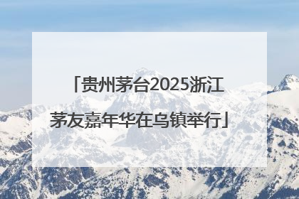 贵州茅台2025浙江茅友嘉年华在乌镇举行