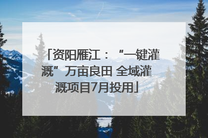 资阳雁江：“一键灌溉”万亩良田 全域灌溉项目7月投用