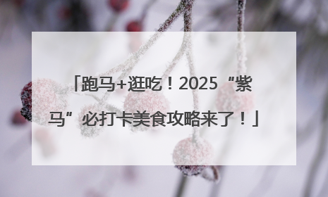 跑马+逛吃！2025“紫马”必打卡美食攻略来了！