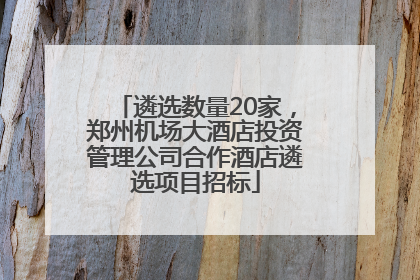 遴选数量20家，郑州机场大酒店投资管理公司合作酒店遴选项目招标