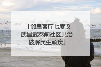 邻里客厅七度议 武昌武泰闸社区共治破解民生顽疾