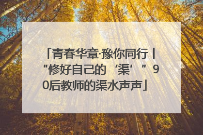 青春华章·豫你同行丨“修好自己的‘渠’”90后教师的渠水声声