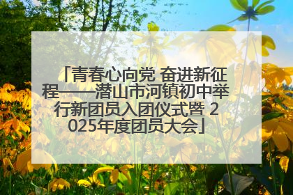青春心向党 奋进新征程——潜山市河镇初中举行新团员入团仪式暨 2025年度团员大会