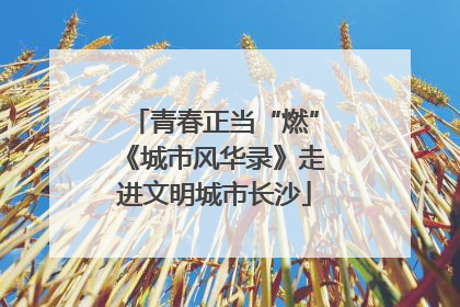 青春正当“燃”《城市风华录》走进文明城市长沙