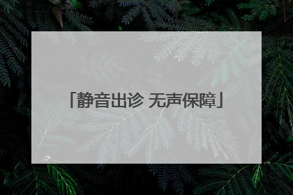 静音出诊 无声保障