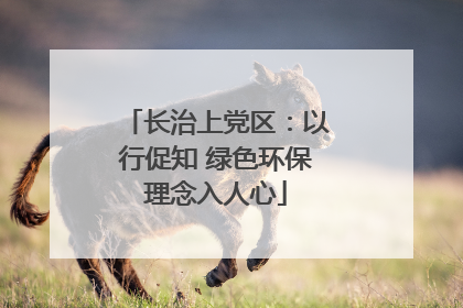 长治上党区：以行促知 绿色环保理念入人心